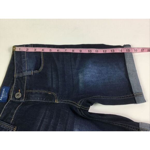 Arizona Jeans junior bermuda Shorts Stretch Denim distressed‎ cuffs Size 10 Plus - Picture 9 of 11